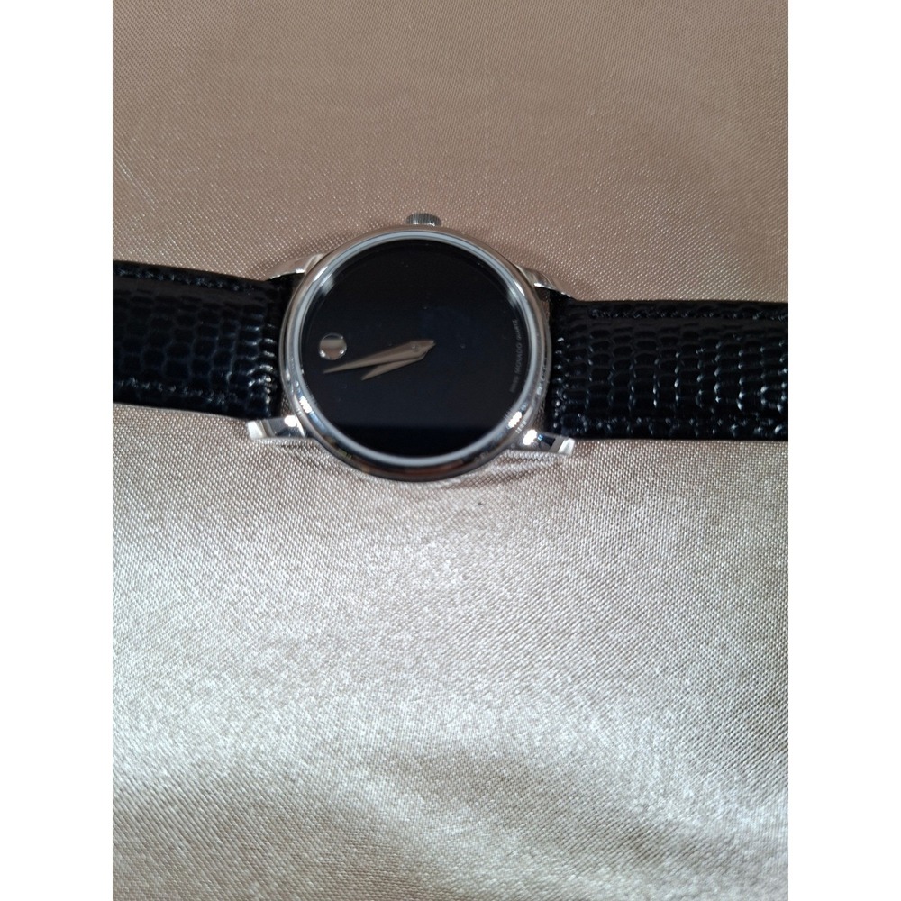 Ladies Movado Museum Swiss Quartz Black Dial Leather Strap Watch MO.01.3.14.6001 - Picture 2 of 10